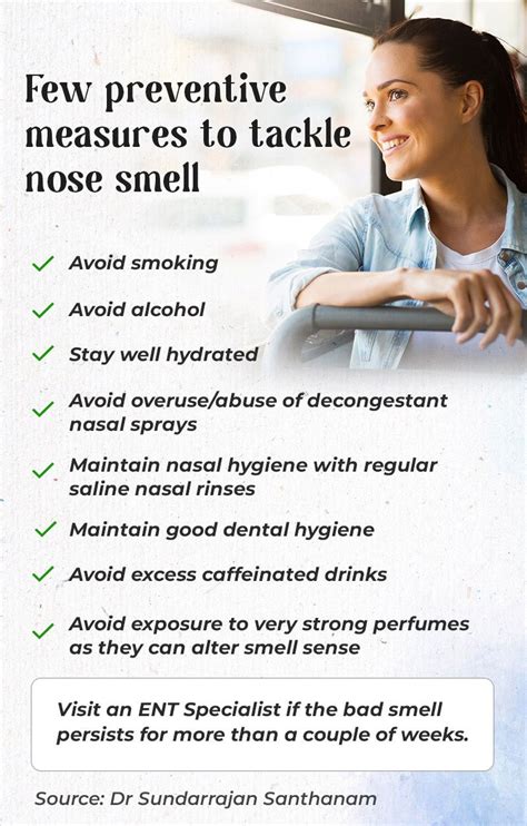 Foul-smelling odors can travel through the small holes in the back of the mouth that connect to the sinuses, causing a bad smell in the nose. . Why do i smell death in my nose